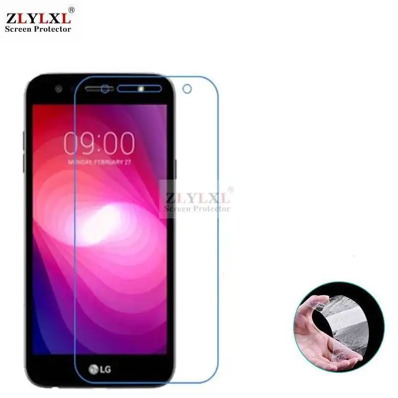 

Glass + case Transparent Dirt-resistant soft back case for LG X power3 tempered glass screen protector