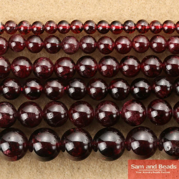 Natural Dark Red Garnet Gemstone Round Beads For Jewelry Making 15/" 6mm 8mm 10mm