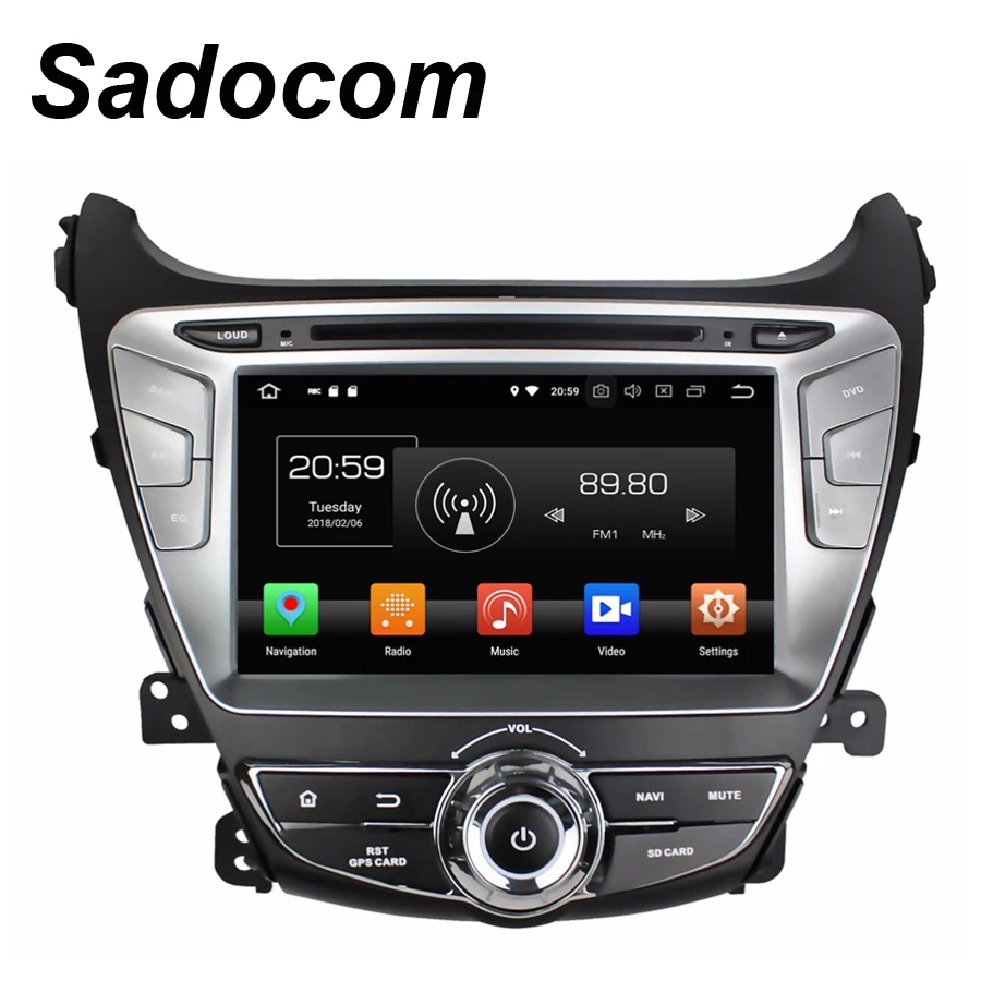Android 8 0 для Hyundai Elantra 2014 2015 4 Гб ОЗУ ядер автомобильный dvd-плеер GPS ГЛОНАСС карта