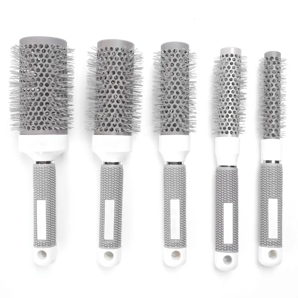

5 Sizes Hair Brushes Ceramic Iron Round Comb Barber Dressing Salon Styling 1 pc Fashion New Comb