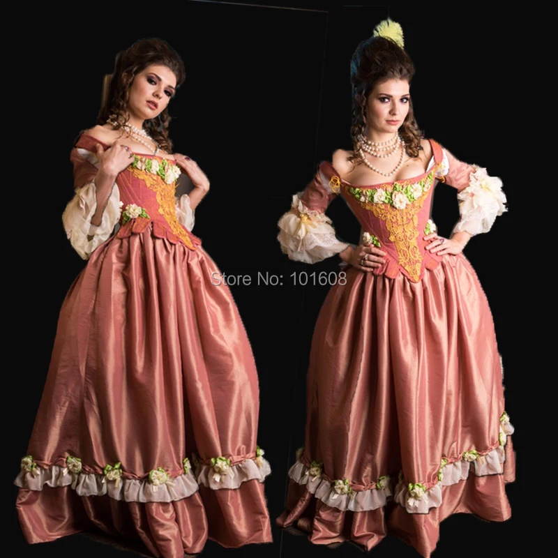 

Tailored!Royal French Duchess Queen Civil war Theatre 18th Marie Antoinette DRESS Tartan Victorian Colonial dresses HL-308