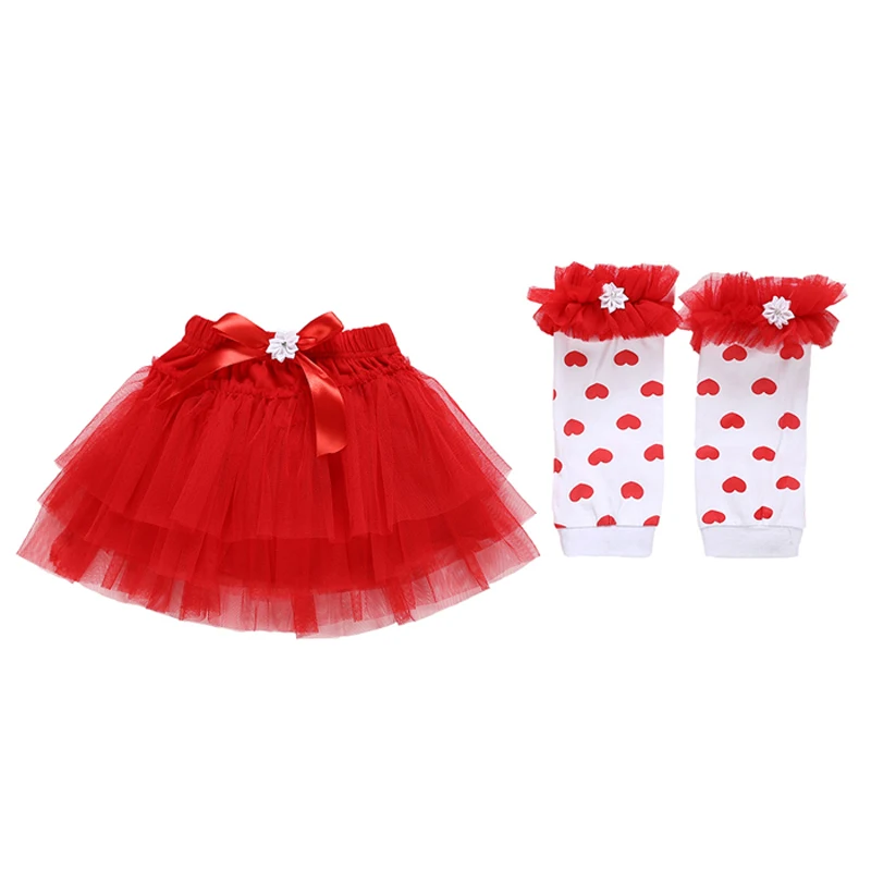 SOSOCOER/комплект одежды для маленьких девочек с розами; Одежда для новорожденных девочек; комбинезон с длинными рукавами и сердечками; красная юбка; Одежда для новорожденных; комплект из 3 предметов