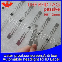 RFID tag UHF sticker automobile headlight EPC 6C 915mhz868mhz860-960MHZ M4QT waterproof adhensive passive RFID Windshield label