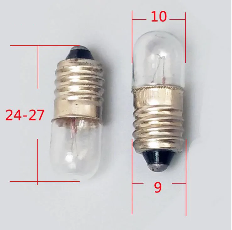

light bulb E10 12V 0.1A Warm Yellow 1.2W X10 + 10 X e10 base with wire