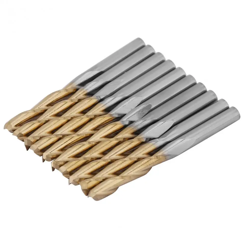 

2-Flute Spiral End Mill Milliling Cutter Titanium Coated Carbide Milling Cutter 3.175mm Cutting Edge Diameter 2018 New