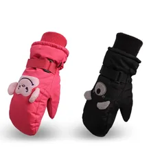 Детские лыжные перчатки водонепроницаемые ветрозащитные Нескользящие зимние перчатки лыжные толстые теплые перчатки варежки для зимних видов спорта