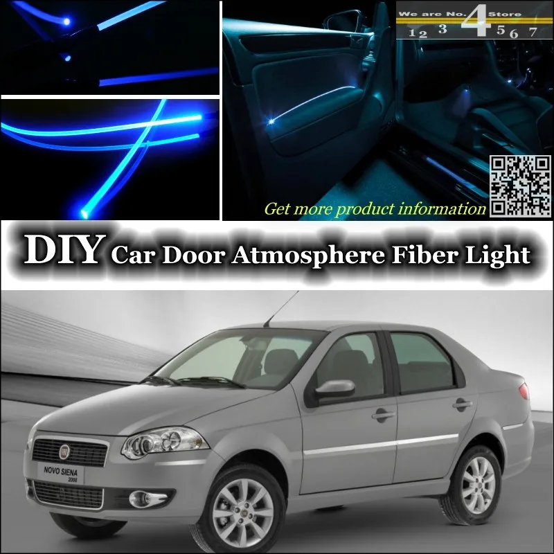 Для Fiat Siena/Albea/Petra/Pyeonghwa Hwiparam внутренняя подсветка настройки атмосферное волокно-оптическое освещение внутри двери