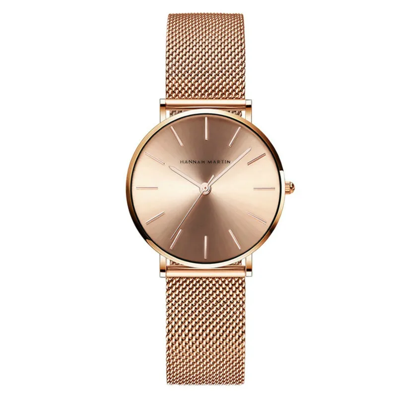 

A++++ Stainless Steel Mesh Strap Japan Quartz Movement Waterproof Women Full Rose Gold Ladies Luxury Watch 36mm