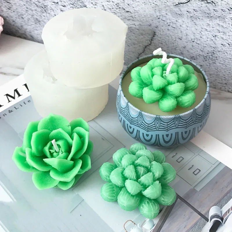 

Succulent Plants Silicone Mold Cactus DIY Candle Molds Handmade Birthday Candle Mould
