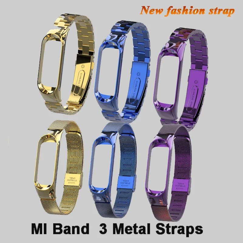 

New Arrival Metal Strap For Original Xiaomi Mi Band 3 Replace Wrist Strap Stainless Steel Bracelet Mi Band3 MI Band 4 Wristbands