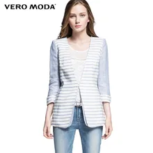 Vero Moda Brand font b women b font slim stripe printed blue tops jacket vogue colors