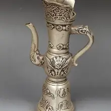 Мельхиор тибетский с серебряным покрытием медный чайник архаизмы ремесла антиквариат