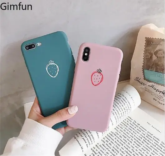 Чехол для телефона Gimfun Pink Fresh клубника Iphone Xs Max Ультратонкий Мягкий силиконовый