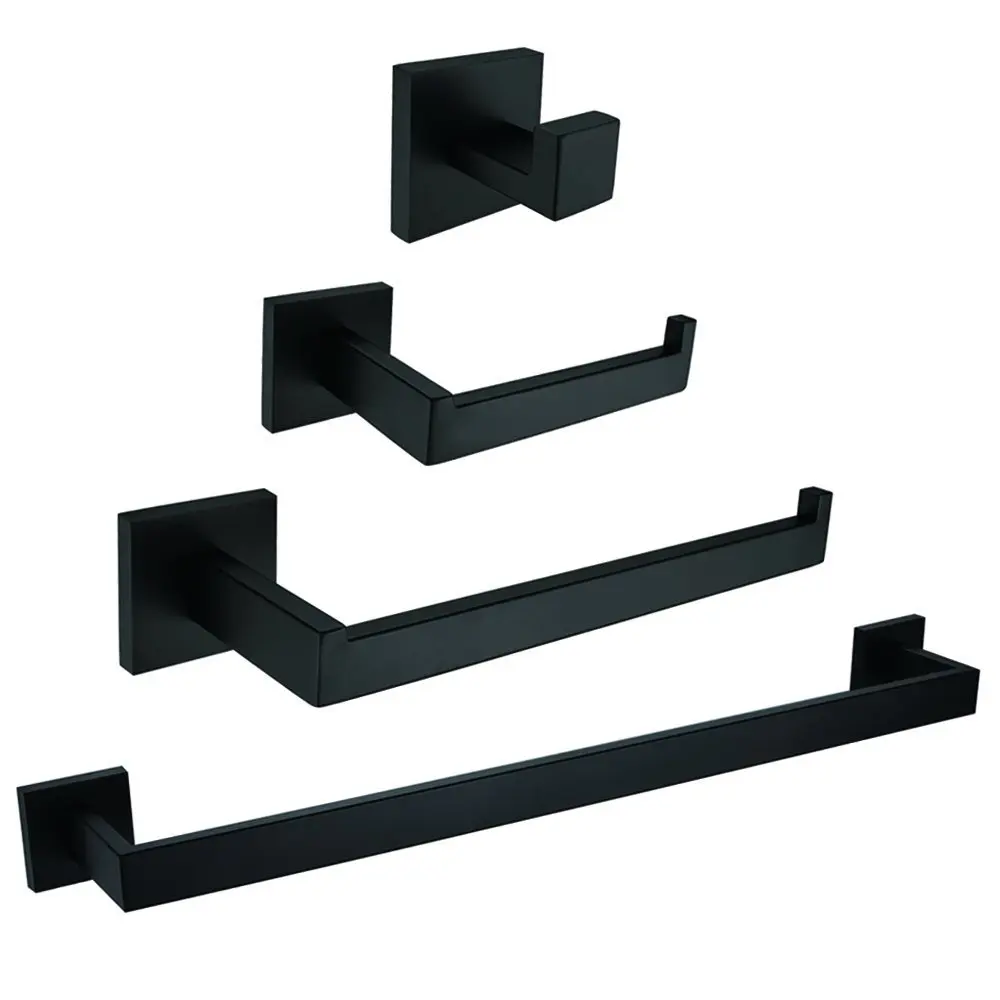 Black Painting Bathroom Hardware Set 304 Stainless Steel Black Bathroom
