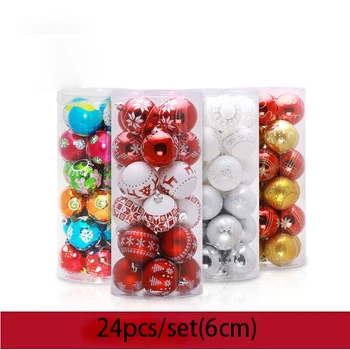 

Christmas Ball Ornaments 6cm Ball Diameter Colorful Happy Christmas Ball Decorations palline natale Christmas Tree Balls