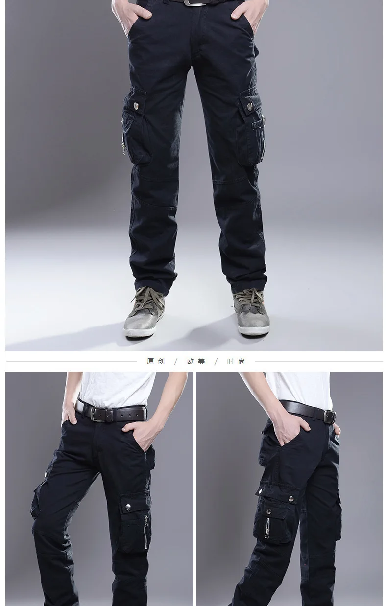 Зимние мужские теплые ветрозащитные комбинезоны с несколькими карманами ...