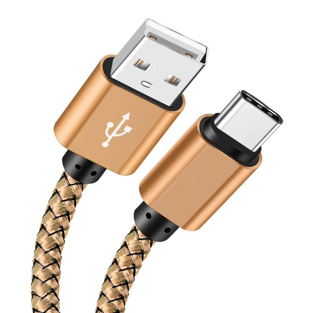 2 м Тип usb C кабель 2A быстро Зарядное устройство синхронизации данных кабель для samsung Galaxy S8 S9 S10 Примечание 10 Pro A80 A70 A50 A40 A30 A20E A7 A5 - Цвет: gold