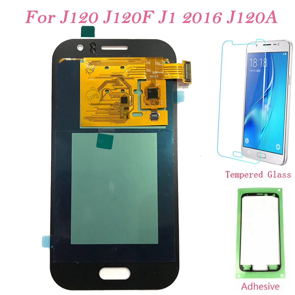 

Test AMOLED LCD Screen For Samsung Galaxy J120 Touch Screen Digitizer LCD Display For Samsung J1 2016 J120F Assembly TFT 4.5''