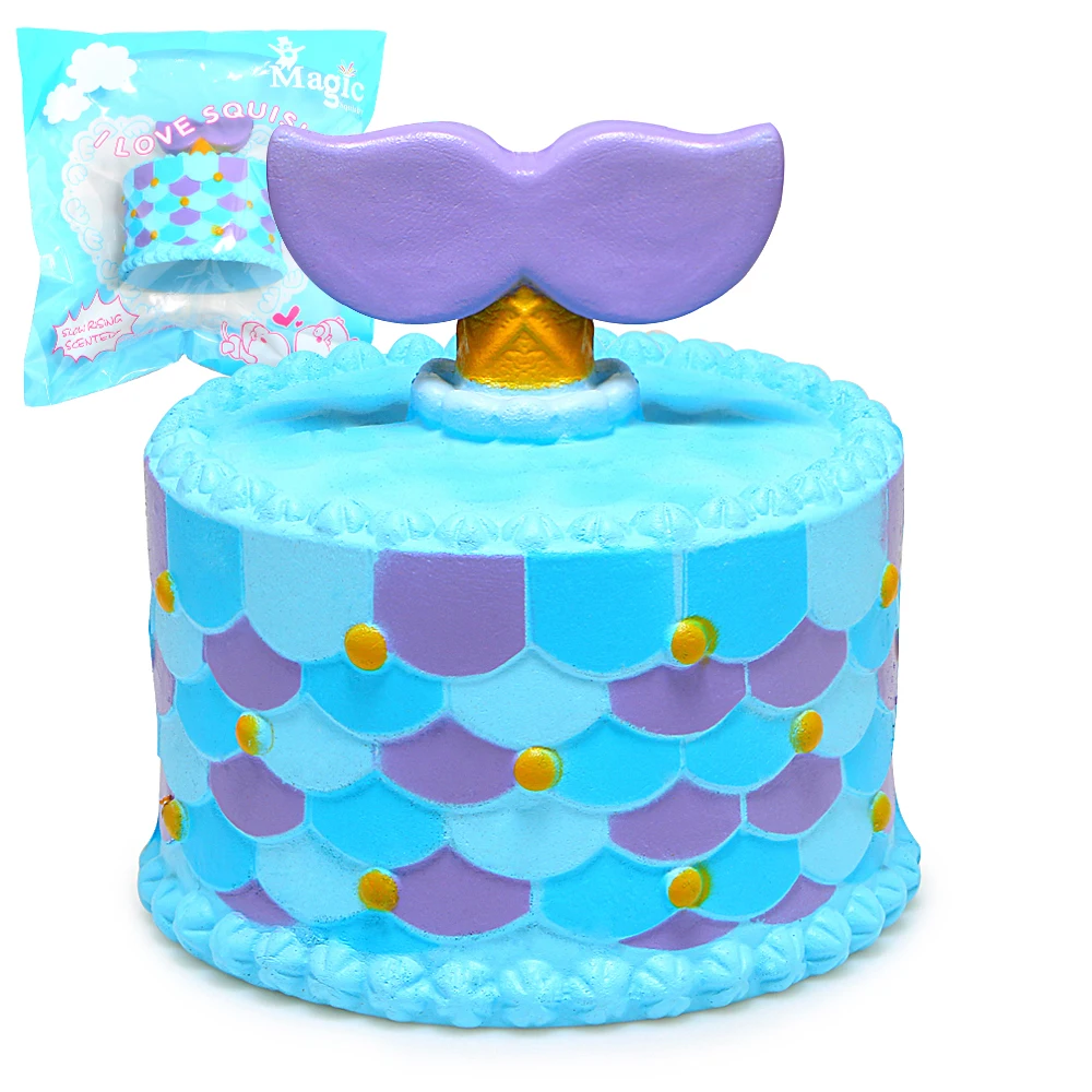 Aliexpress.com : Buy Jumbo Squishy Cute Mermaid Cake Squishies Super Slow Rising Cream Scented ...
