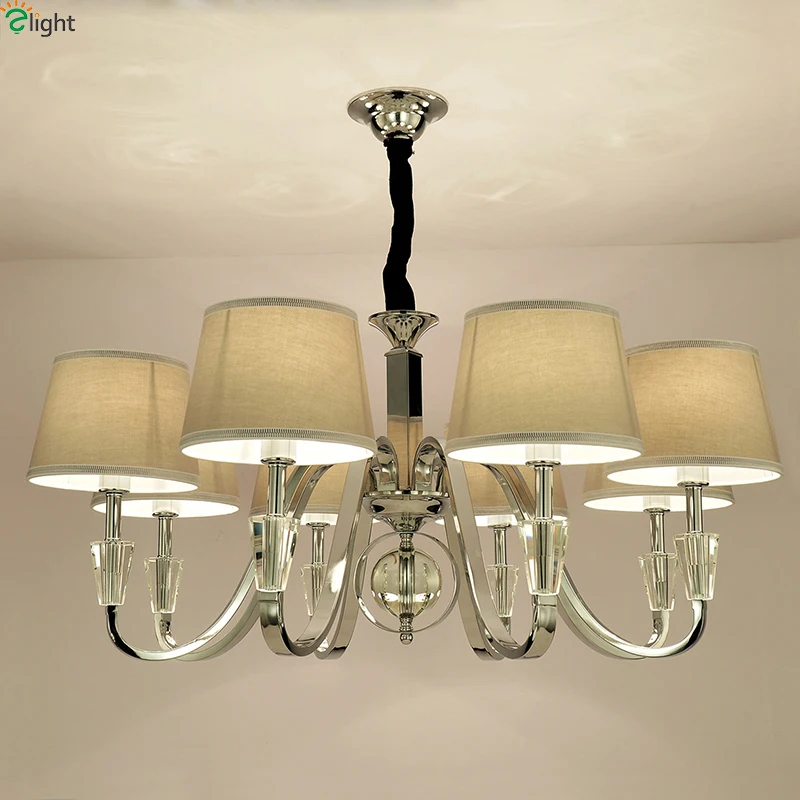 

Modern Chrome Metal Led Pendant Chandelier Lighting Lustre Crystal Bedroom Led Chandeliers Luminaria Led Hanging Lights Fixtures