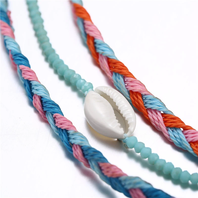 

Bohemian Friendship Rope Braided Bracelets Set For Women Conch Shell Bead Charms Cotton Chain Bracelet Men Jewelry