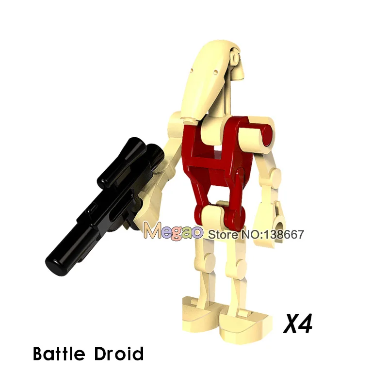 Поштучная продажа строительные блоки Battle Droid PG778 Red Fighting Action s DIY игрушки для