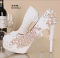 Frauen Pumpt Neue Design Perle Strass Luxus Abend Prom Brautschuhe Frau Frauen Hochzeit Schuhe-in Damenpumps aus Schuhe bei