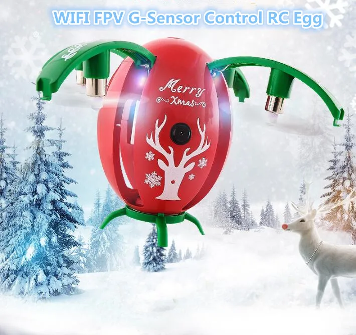 

Creative Christmas kid gift H66 Egg-shaped WiFi FPV RC Drone 720P Camera 2.4G Foldable Drone MINI RC Selfie X-Mas Egg Quadcopter