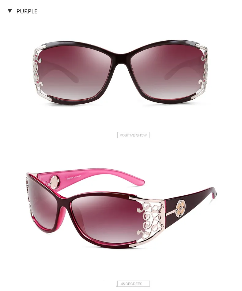 PARZIN Поляризованные солнцезащитные очки женские роскошные солнцезащитные очки женские солнцезащитные очки женские оттенки очки черный+ упаковка 9218