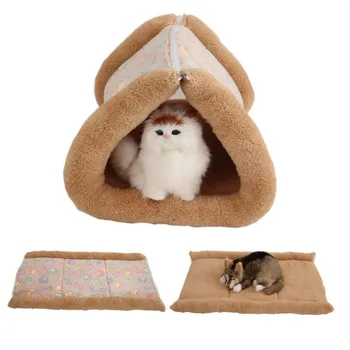 

Pet Cat Dog Bed Soft Fleece Puppy House Katten Chihuahua Dogs Cats Mat Warm Nest Kennel Pet Supplies Cats Products for Pets