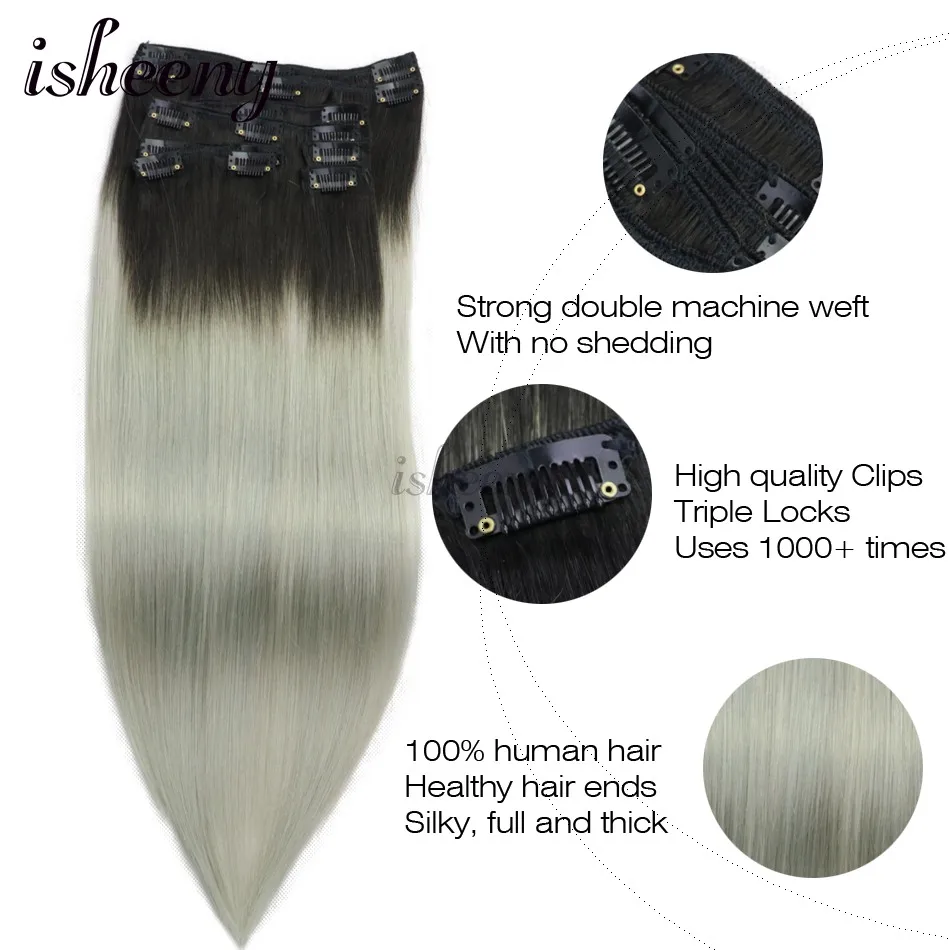 extensão do cabelo Sem Costura Extensões Grampo