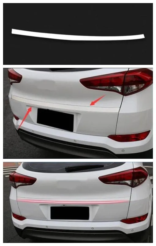 Для Hyundai Tucson хромированная Задняя Крышка багажника Накладка задняя дверь литья автомобиля стикер стильное украшение