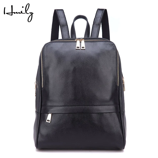 Hmily Women Bag Natural Leather S Backpack Genuine Hmily Women Bag Natural Leather S Backpack Genuine Travel Female Designer Laptop Solid