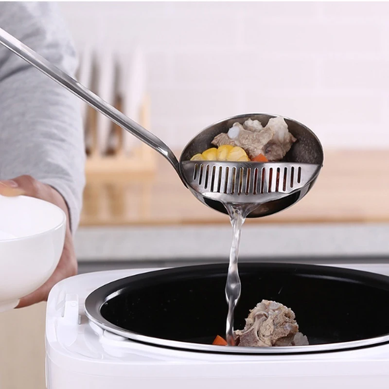 

Stainless Steel Soup Spoon Hot Pot Spoon Dual-use Large Colander