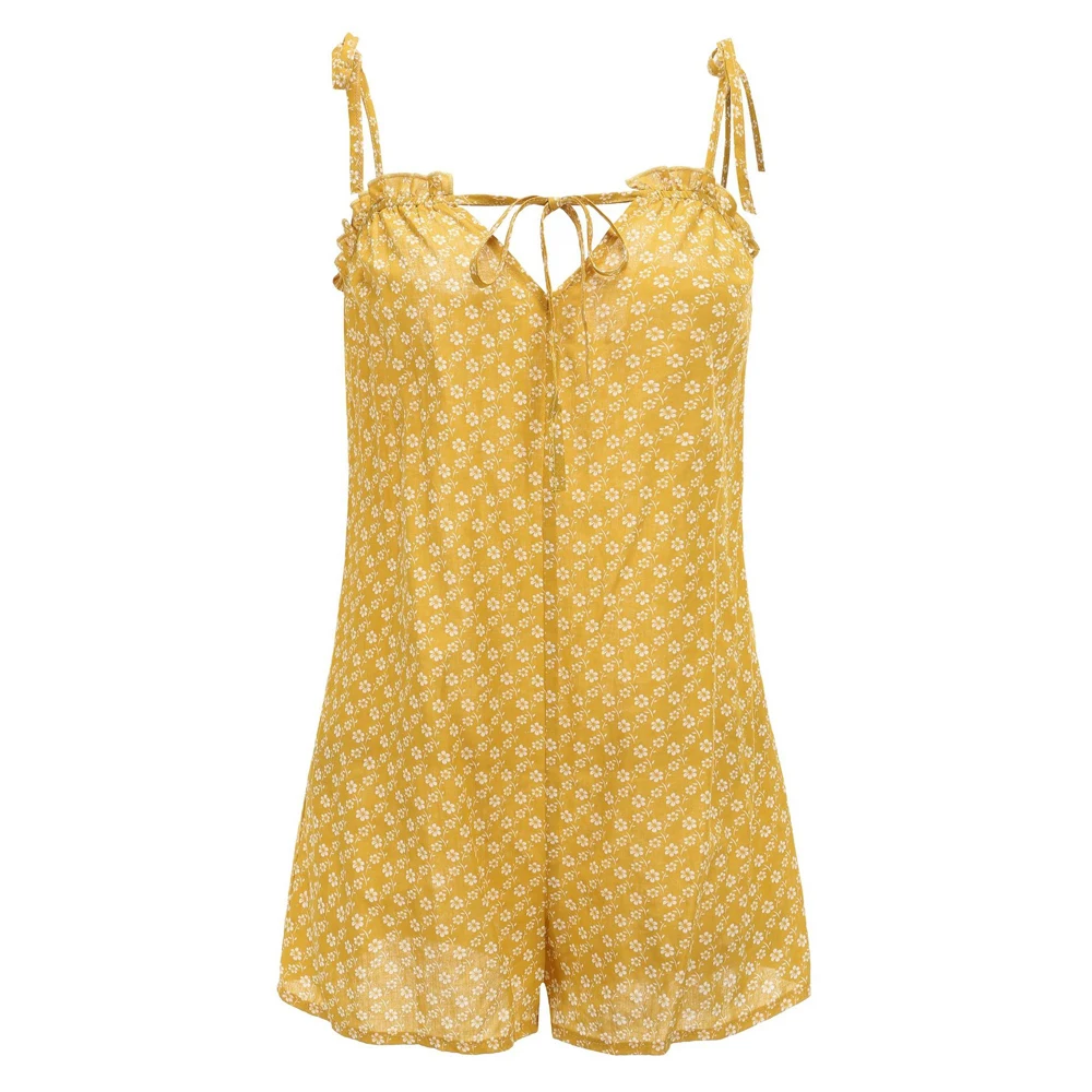 2019 Floral Printed Summer Lace Up Ruffles Playsuits Women Jumpsuit Short Beach Holiday Loose Playsuit Sexy Rompers Overalls New 2019 Floral Printed Summer Lace Up Ruffles Playsuits Women Jumpsuit Short Beach Holiday Loose Playsuit Sexy Rompers Overalls New