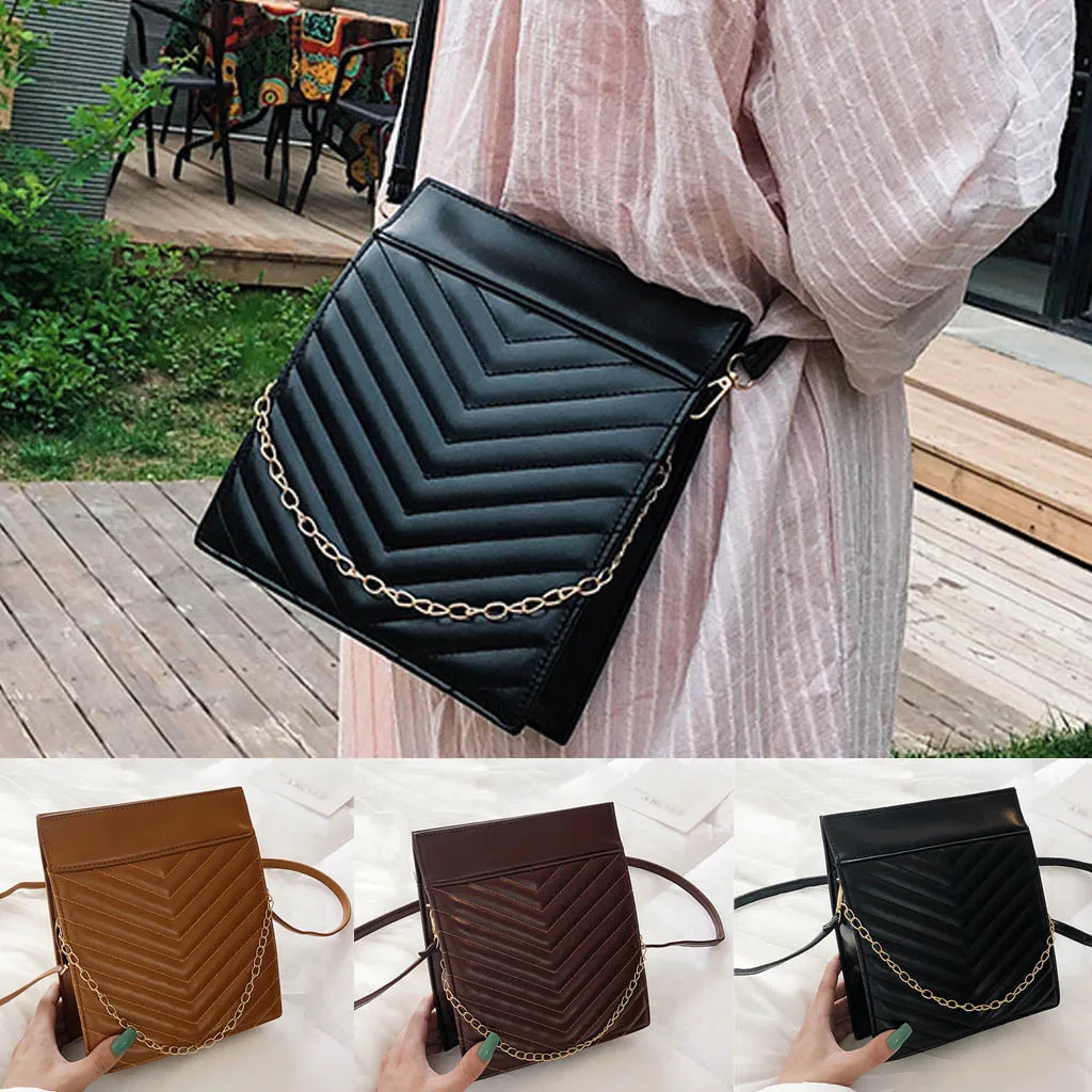 

Women's Fashion Simple Shoulder Bag Large Capacity Diagonal Cross Bag Chain Bag Small Flap bag High Quality Casual Travel