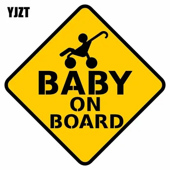 

YJZT 12.7CM*12.7CM Baby Car BABY ON BOARD Warning Mark Lnterest Reflective Car Sticker Motorcycle Parts C1- 7351
