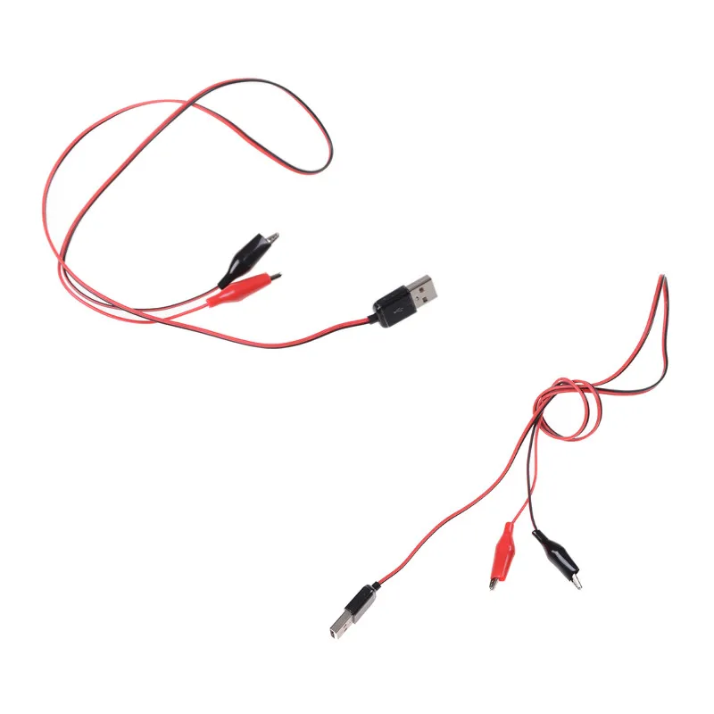 Двойной штекер Аллигатор тестовые зажимы зажим для USB гнездо адаптер Кабельный