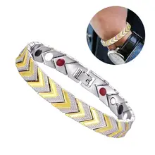 Мужской энергетический магнитный браслет Здоровье и гигиена позолота простой мужской браслет энергия Мода Здоровье Браслет Браслеты Новое поступление