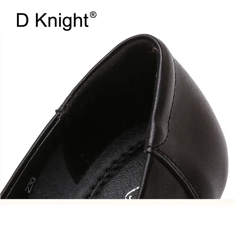 Women Genuine Leather High Heels Shoes Classic Cow Leather Shallow Mouth Women Pumps Ladies Elegant Office Heels Large Size 4-10 (2)