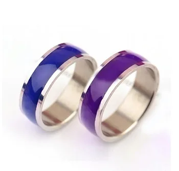 

8MM Mood Rings Personality titanium steel ring changing color rings 500g/100pcs