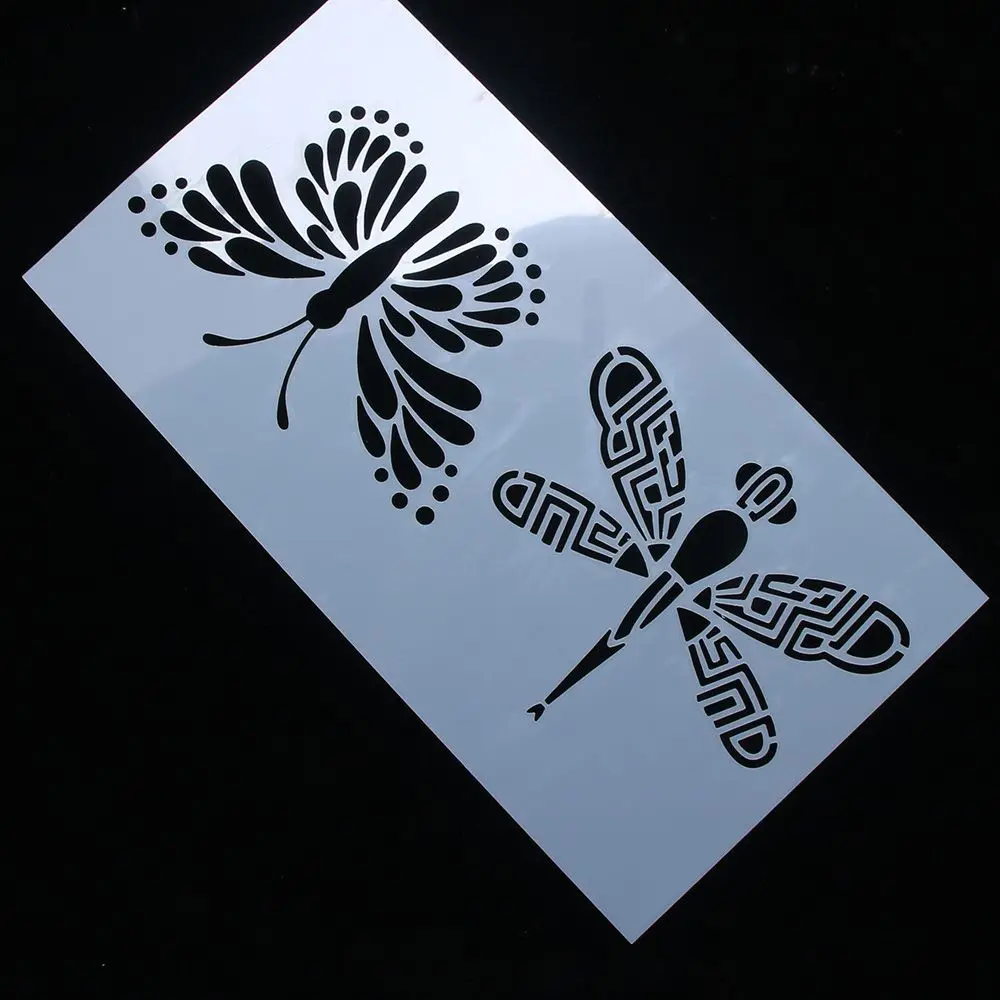 

Butterfly Dragonfly Reusable Stencil Airbrush Painting Art Cake Spray Mold DIY Decor Crafts