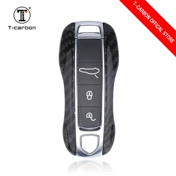 

Carbon Fiber Car Fob Remote Key Case Cover Shell Refit Replacement For Porsche Panamera Accessories Car Styling