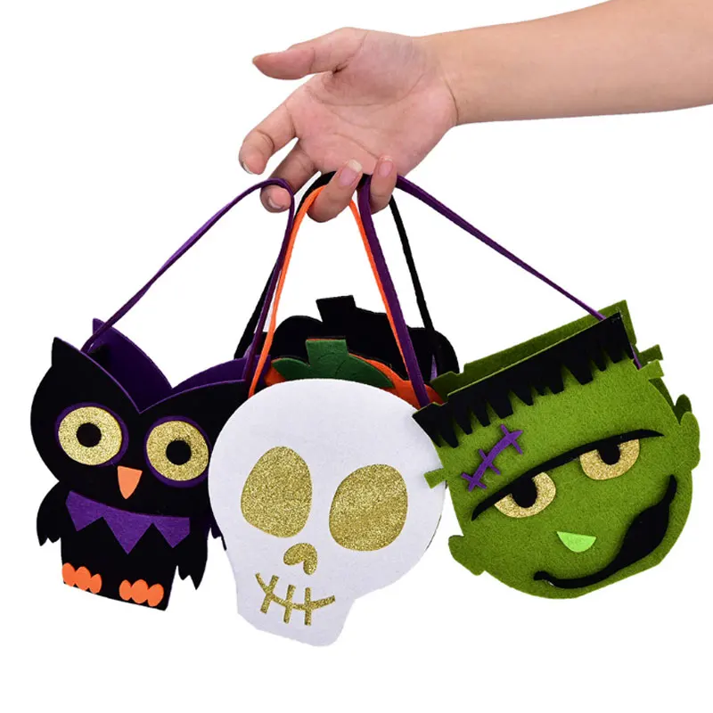 halloween decoration gift bags kids candy bags 4 styles halloween hand bag sacks carton fabric gift