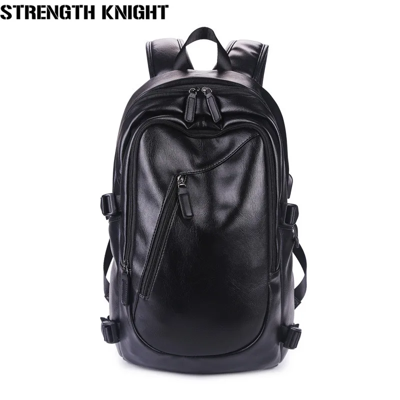 

Brand waterproof 15.6 inch laptop backpack men leather backpacks for teenager Men Casual Daypacks mochila male