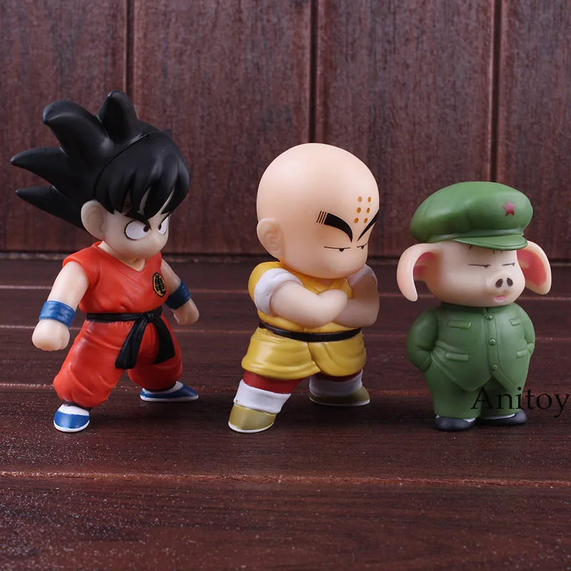 Игрушки Dragon Ball Gokou Son Goku Krillin Klilyn Oolong Dragon Ball ПВХ Аниме Фигурки Коллекционная модель игрушки 3 шт./компл