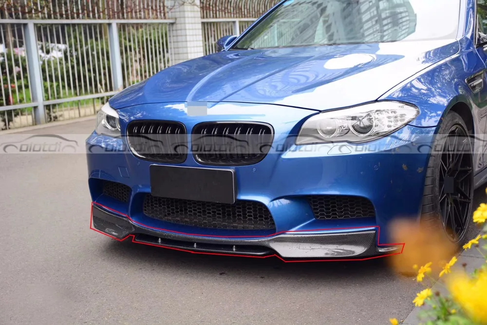 Углеродного волокна F10 M5 передний бампер губы Подходит для BMW F10 5 серии M5 переднего бампера