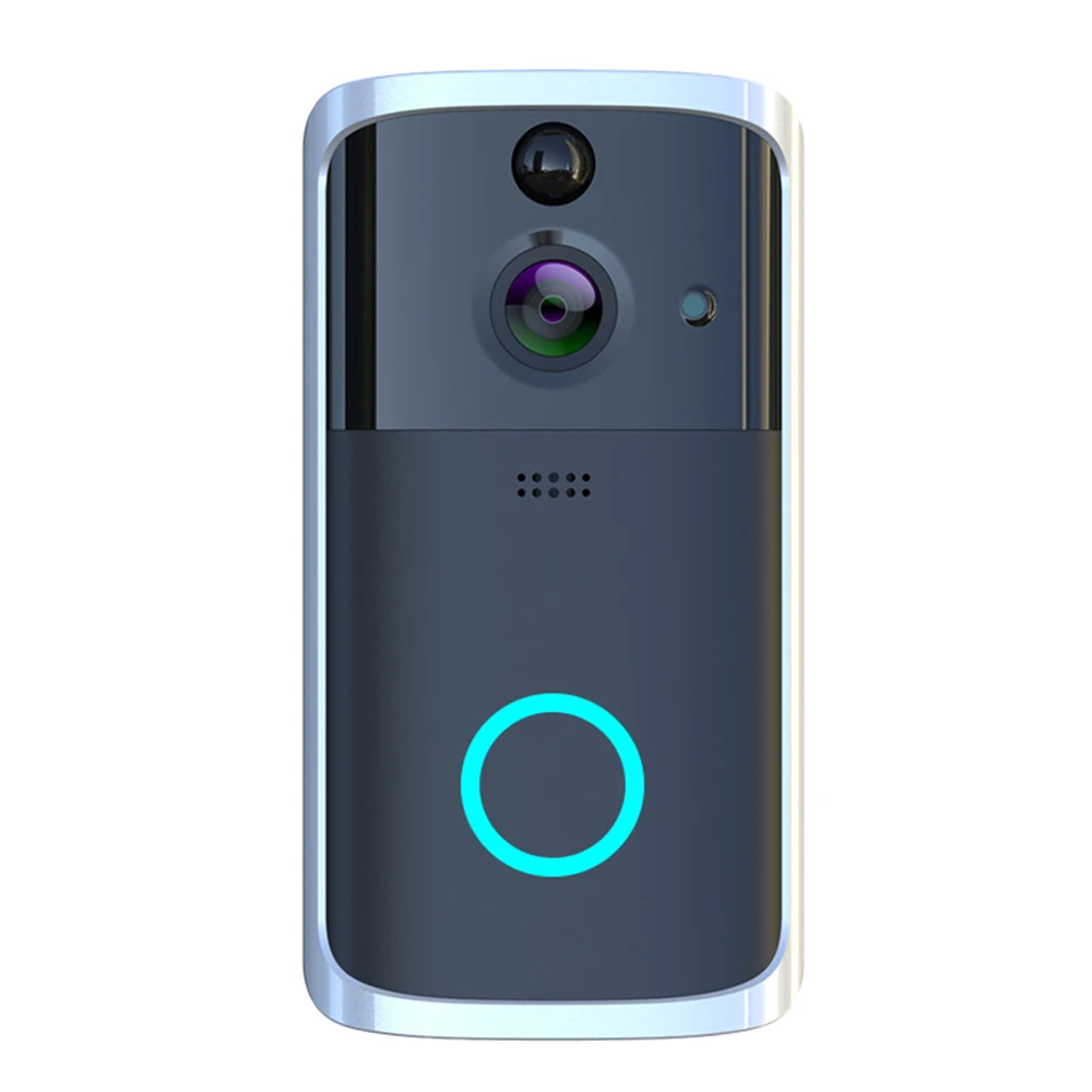 Wi-Fi видео дверной телефон дверной звонок wifi дверной Звонок камера для квартиры ИК сигнализация беспроводная камера безопасности умный IP видеодомофон - Цвет: Черный