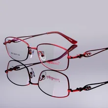 Новая модная металлическая Дамская стеклянная рамка ультра-легкая полурамка оптическая близорукость стеклянная рамка