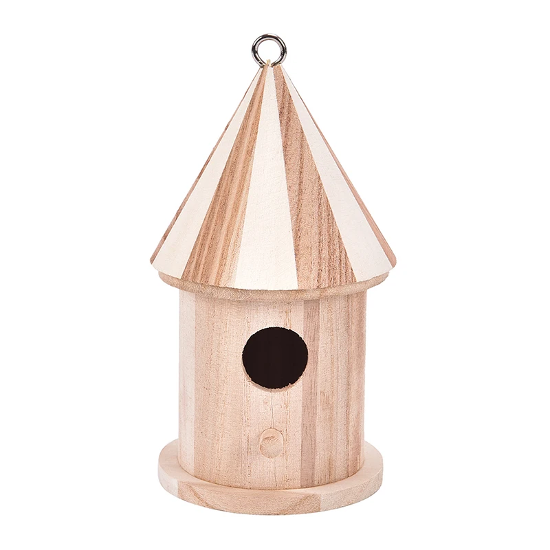 

8.5X8.5X15.5cm Wooden Bird House Hanging Nest Bird Nesting Boxes with Loop for Home Garden Yard Decoration Birdhouses Pet Supply